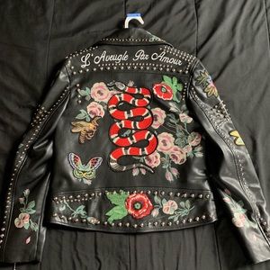 Black PU Leather jacket with studs!!!!